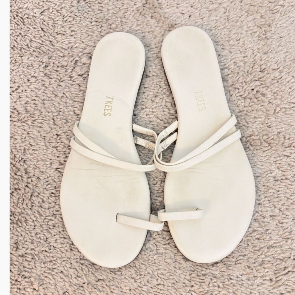 TKEES Leah Strappy Sandals White Leather Size 9 - Picture 6 of 6
